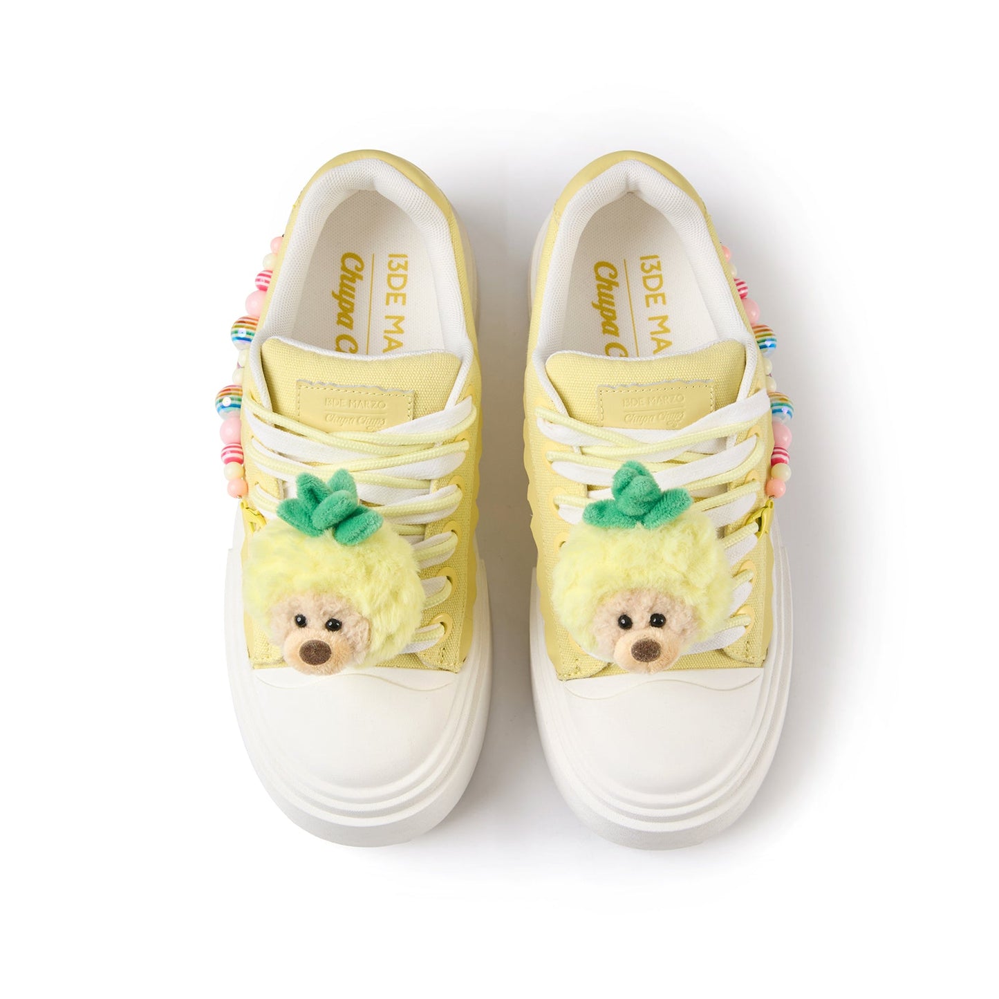 13DE MARZO Candy Bear Canvas Shoes Yellow
