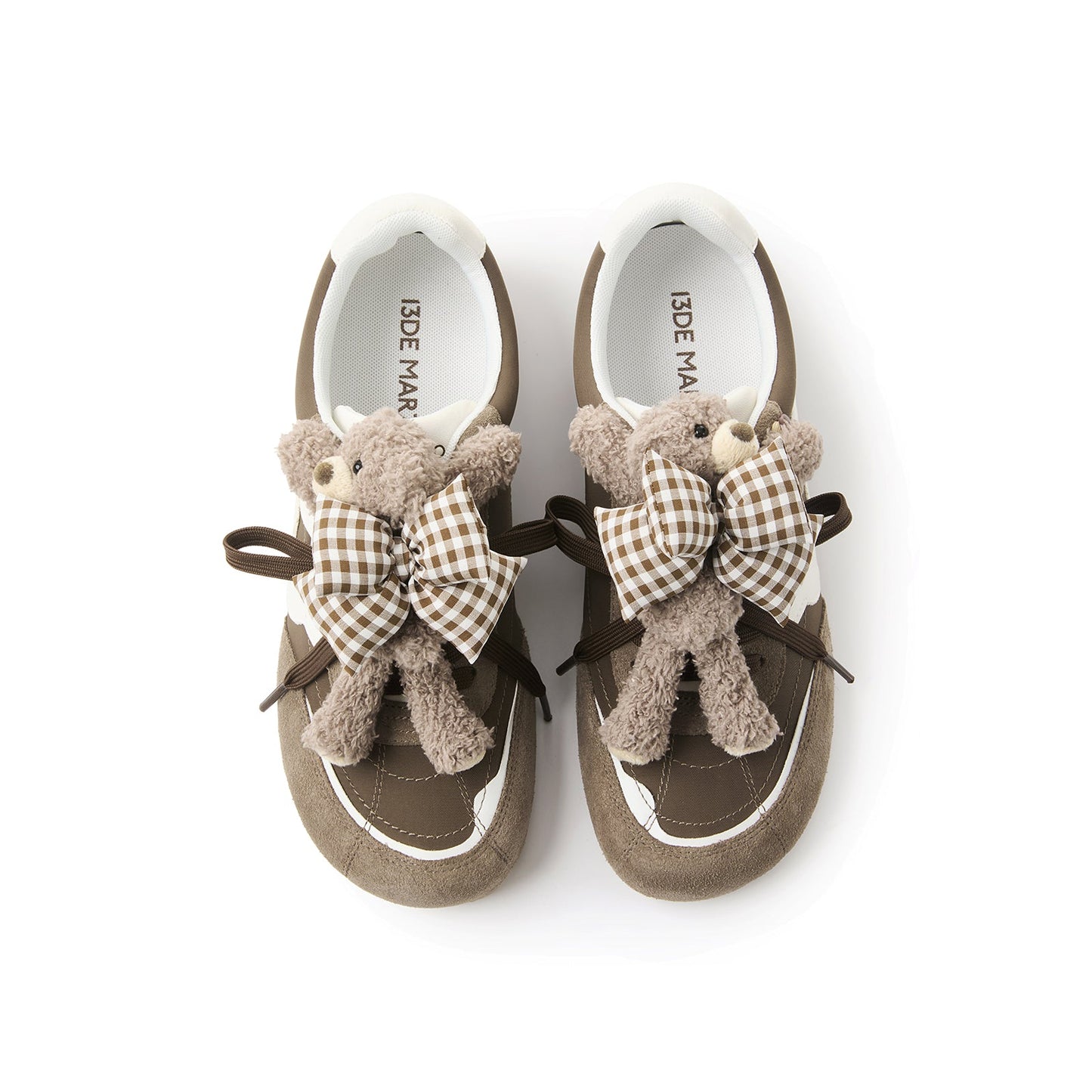 13DE MARZO Bear Plush Sneakers Brown