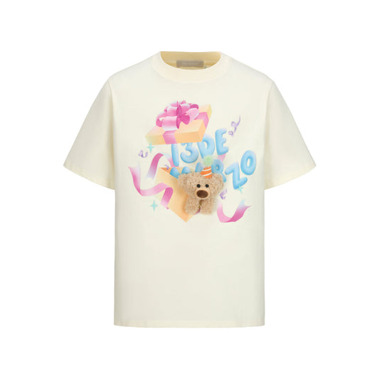 13DE MARZO Gift Box Bear T-Shirt Beige