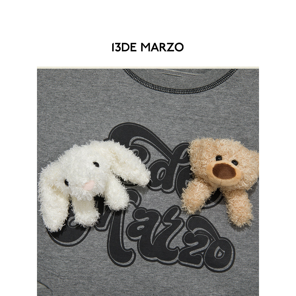 13DE MARZO Doozoo Waist Cut Tee Dress Grey