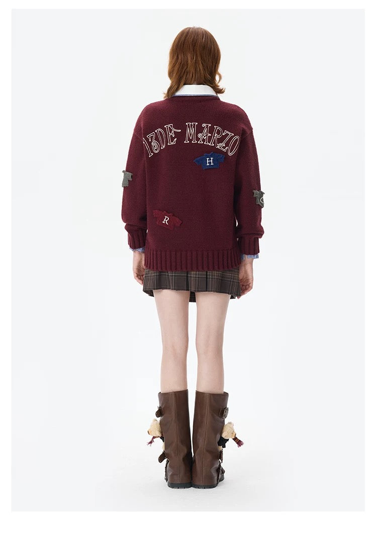 Harry Potter × 13DE MARZO Harry and Weasley Vintage Sweater Red