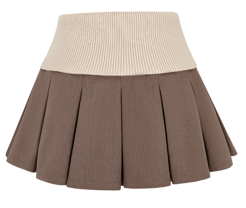 13DE MARZO Bear Head Upper Skirt Brown