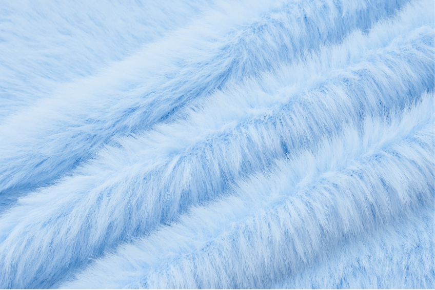 13DE MARZO Faux Mink Fur Zip Jacket Blue