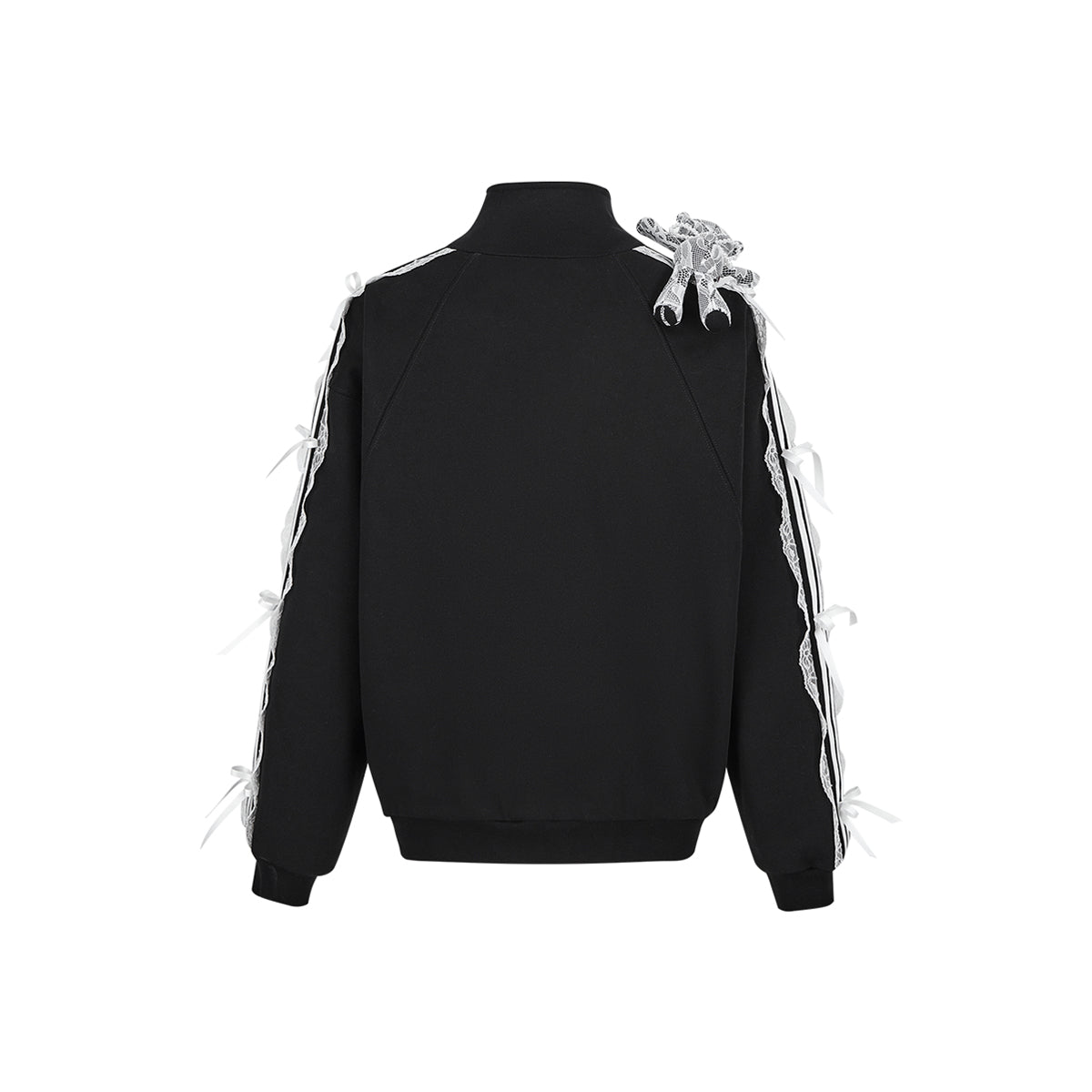 13DE MARZO Bear Lacy Knot Zip Jacket Black