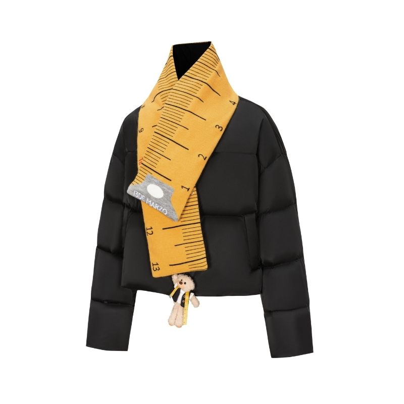 13DE MARZO Tailor Bear Ruler Down Jacket Black