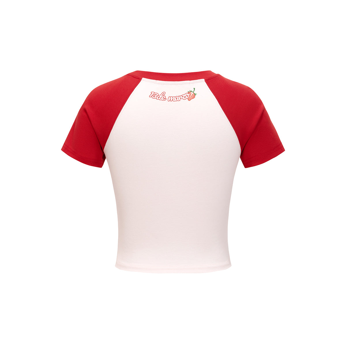 13DE MARZO Fruit Raglan Cropped-Top Red