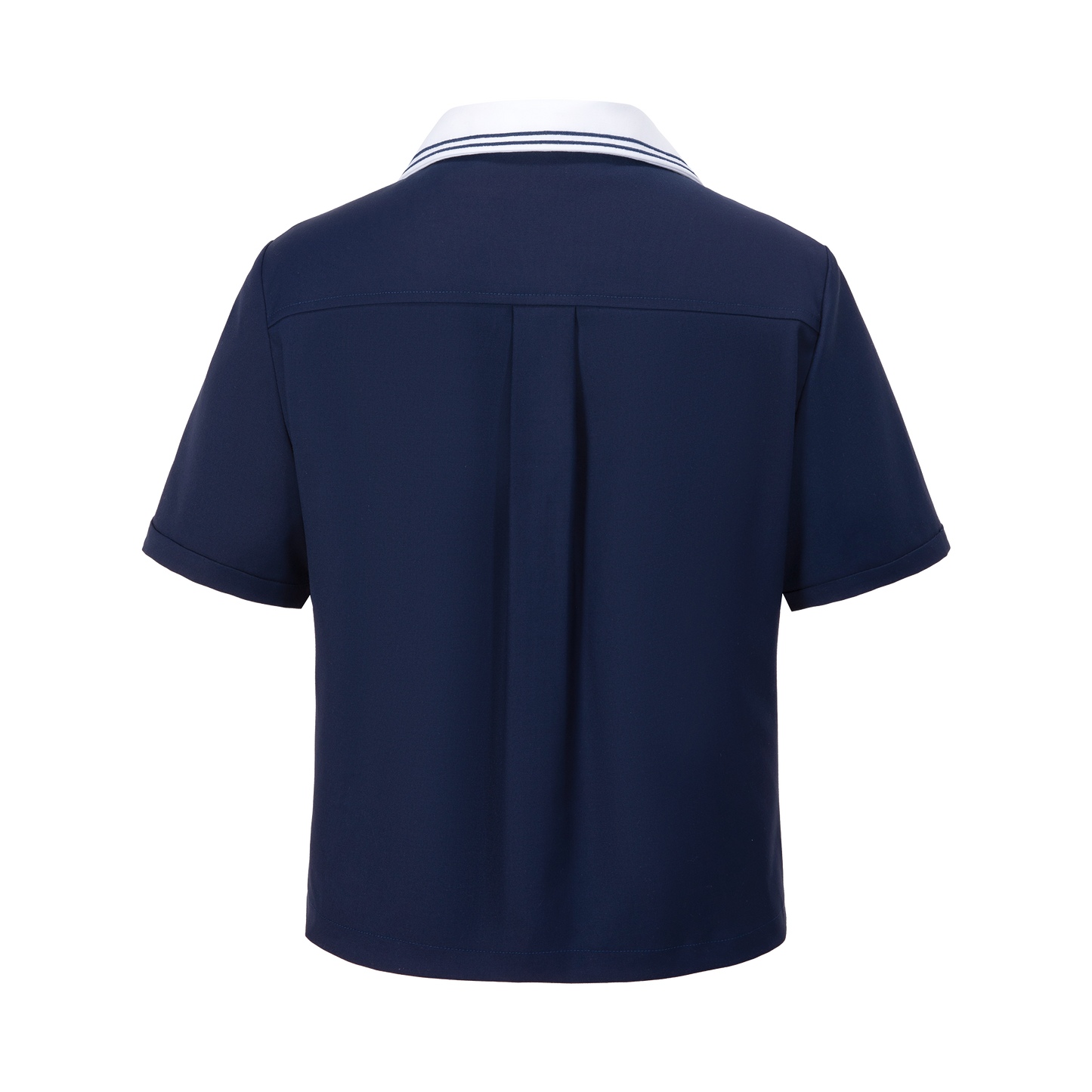 13DE MARZO Bear Sailor Collar Shirt Navy Blue