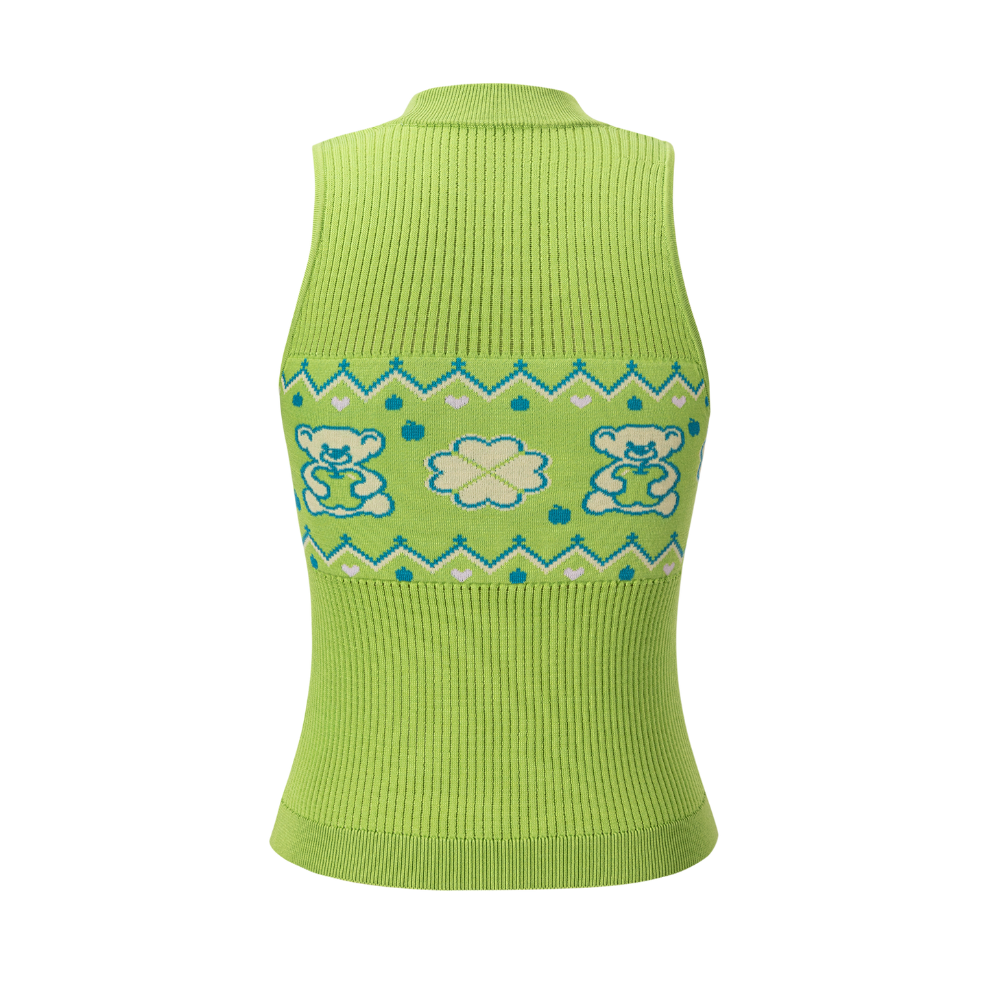 13DE MARZO Candy Color Knitted Vest Green