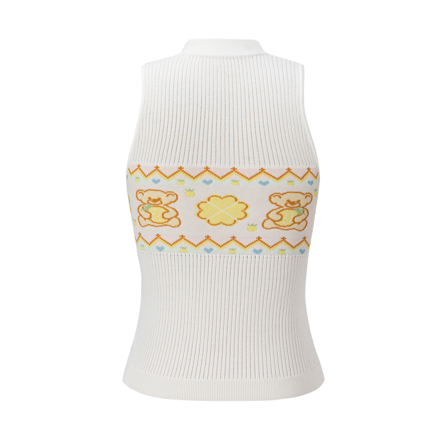 13DE MARZO Candy Color Knitted Vest White