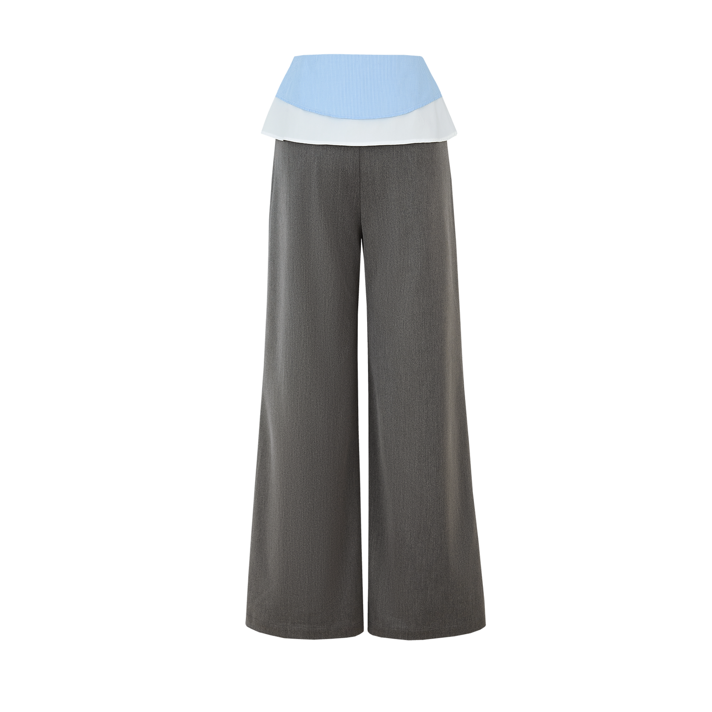 13DE MARZO Double-Layer Shirt Hem Trousers Grey