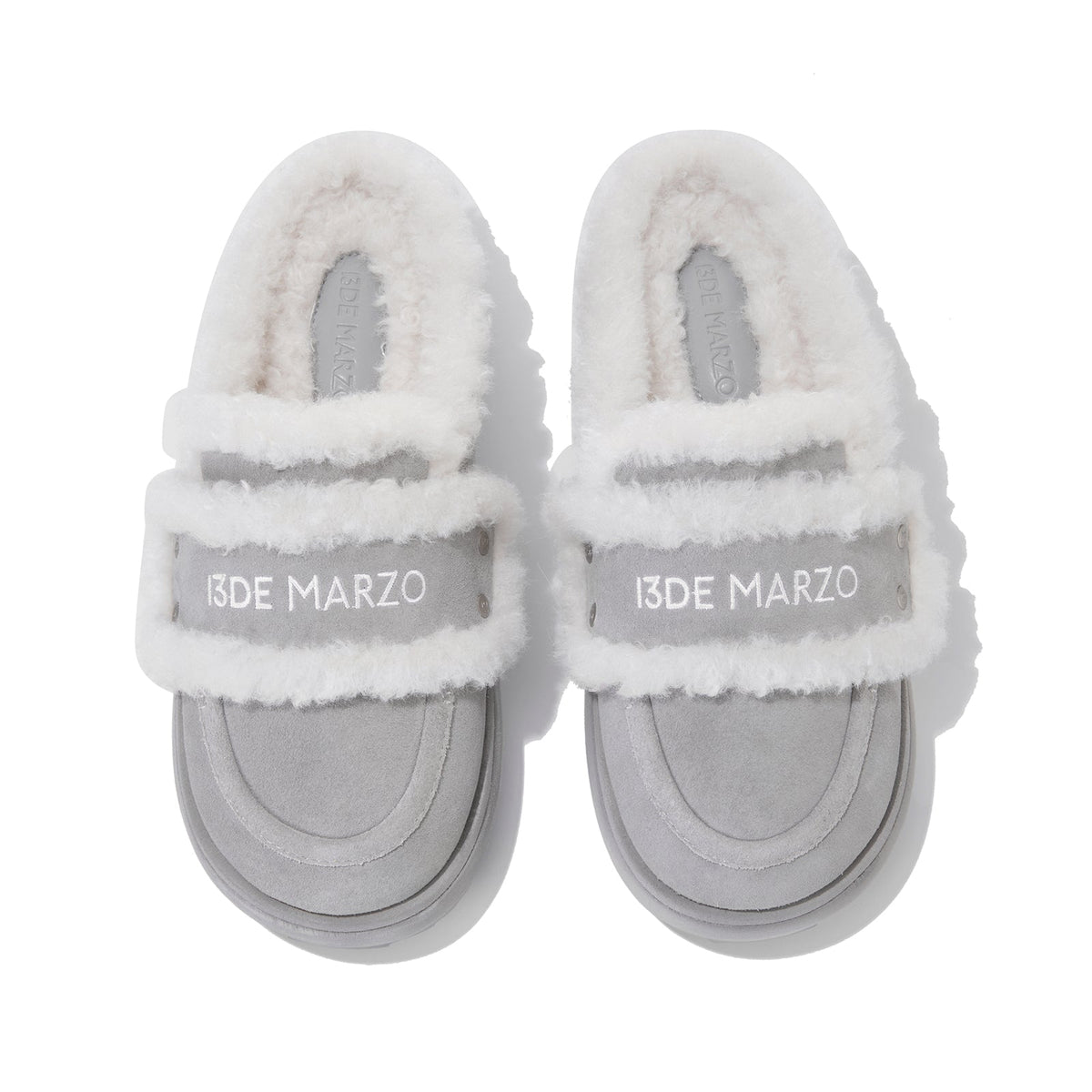 13DE MARZO Detachable Snow Boot Slipper Grey