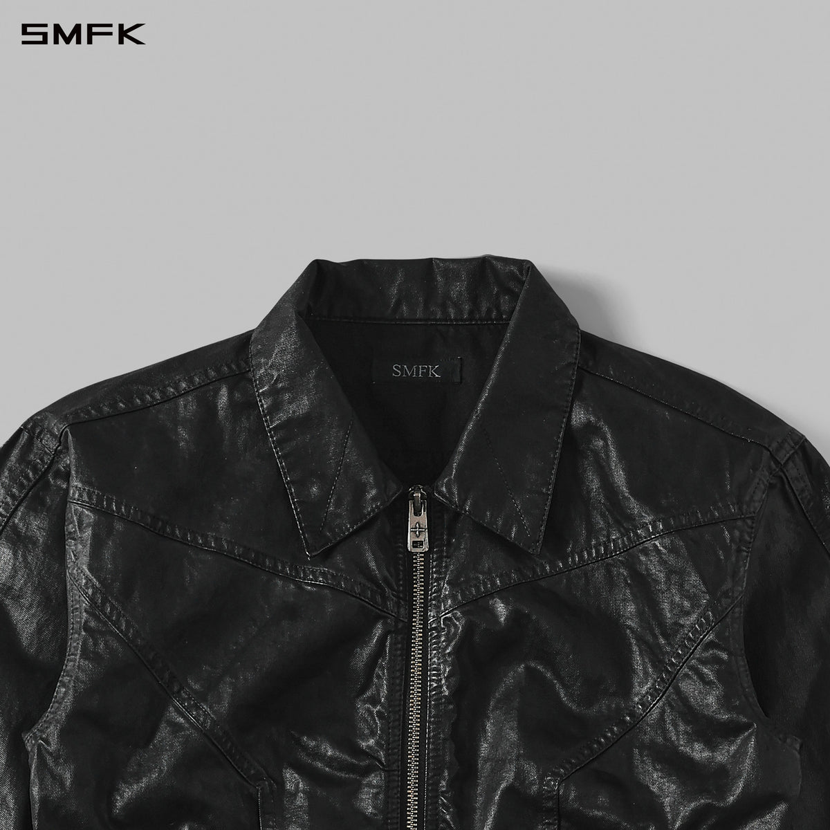 SMFK Myth Aeolus Symmetry Wax Slim Cargo Jacket Wax Cotton Wax Black