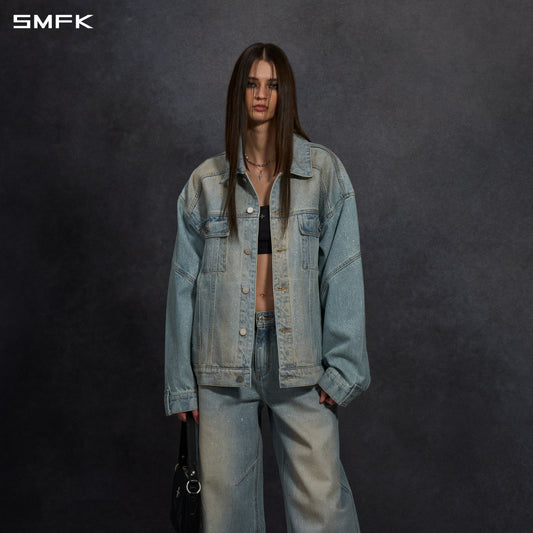 SMFK Mirage Siren Vintage Massive Cargo Jacket Starry Denim U Starry Blue