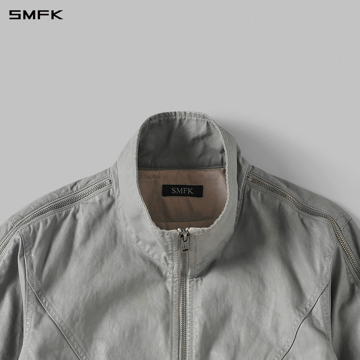 SMFK Myth Aeolus Symmetry Cut Wax Cargo Jacket Wax Cotton Wax Grey