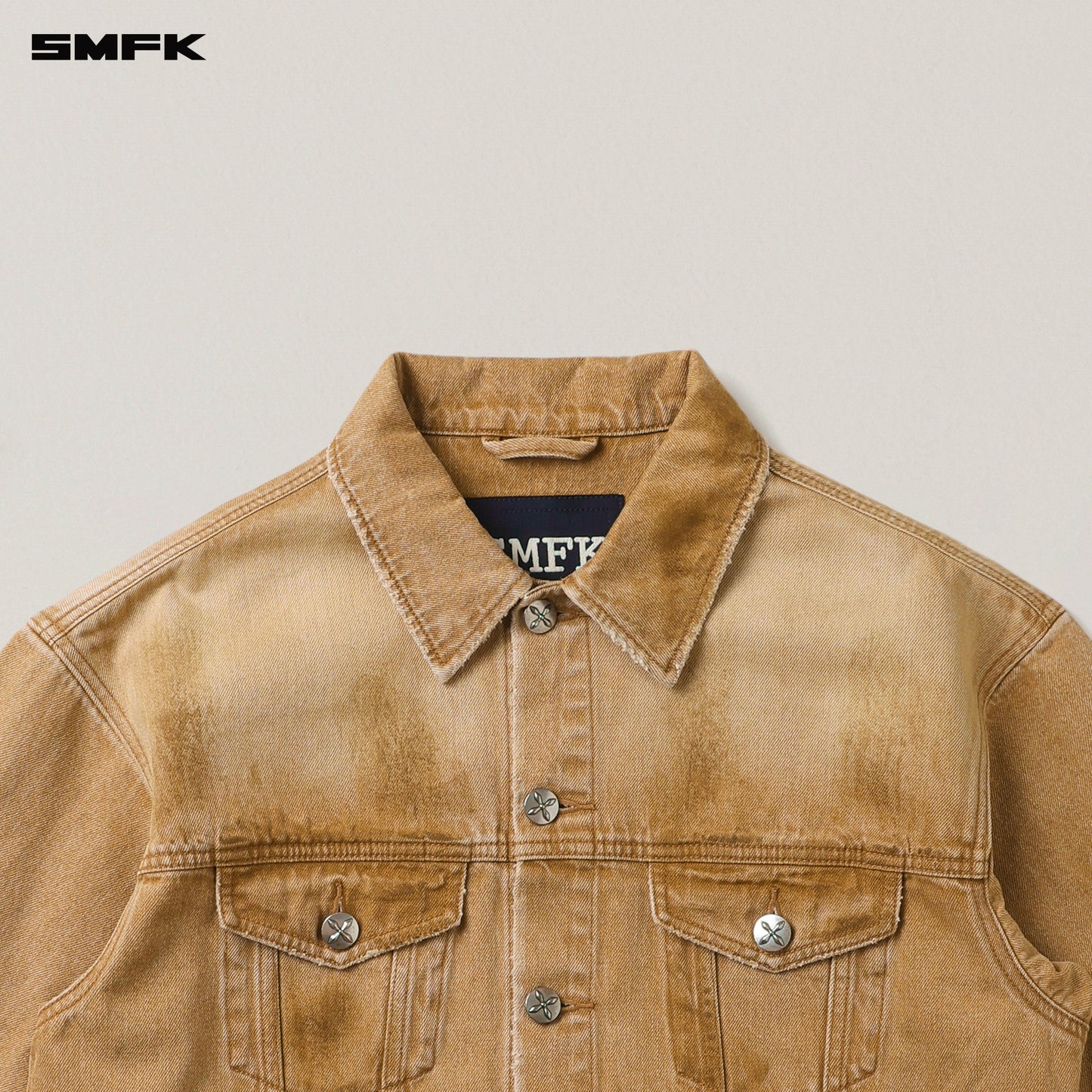SMFK Compass Mode Wild Flame Denim Jacket Grassland Khaki