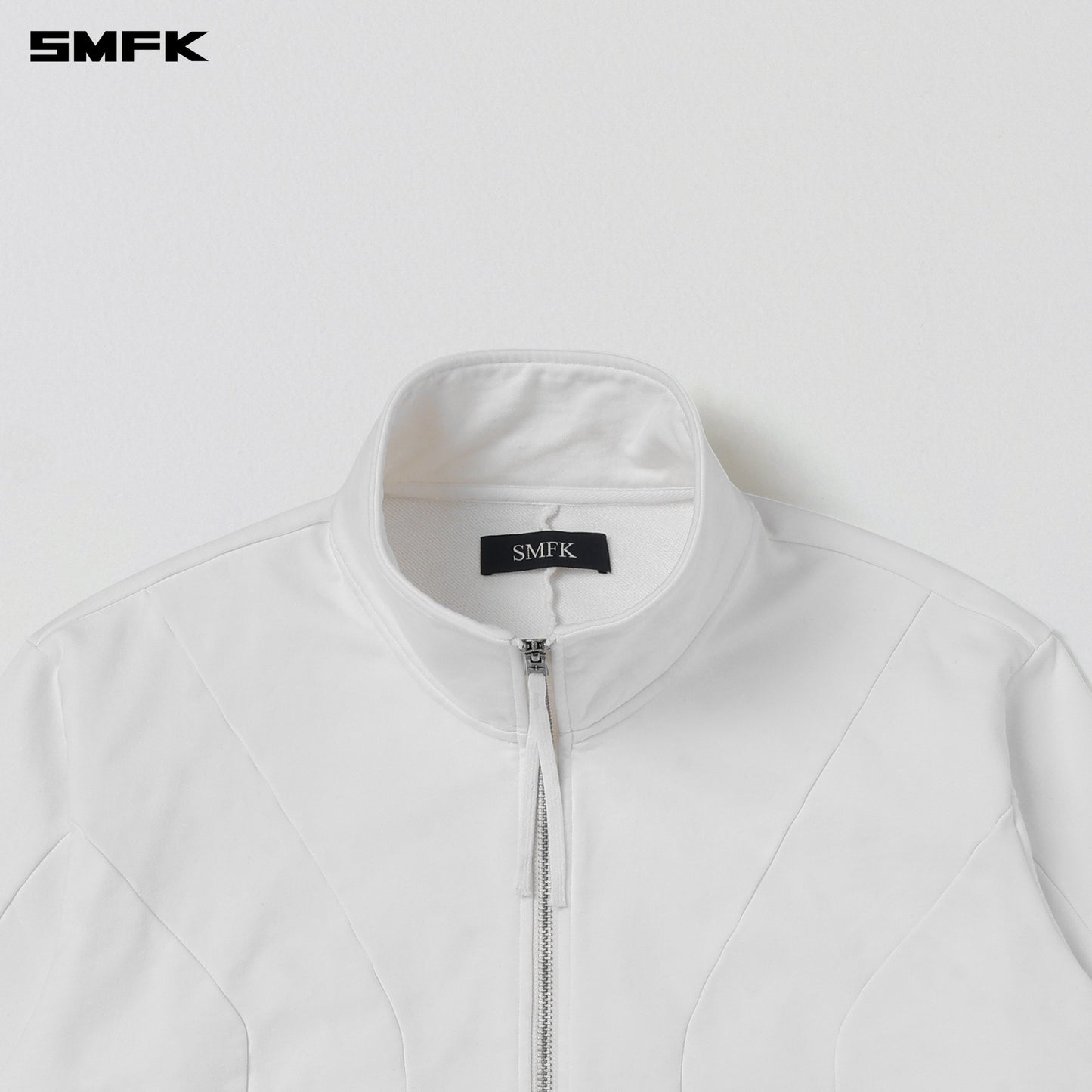 SMFK Vintage Muse Loose Zipper Sports Jacket/Cotton Cloud White