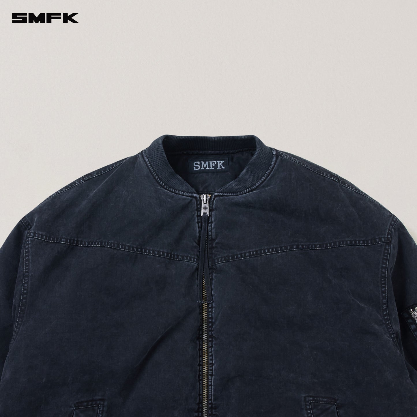 SMFK Vintage Vanish Storm Dye Massive Pilot Jacket/Stone Wash Vanish Black