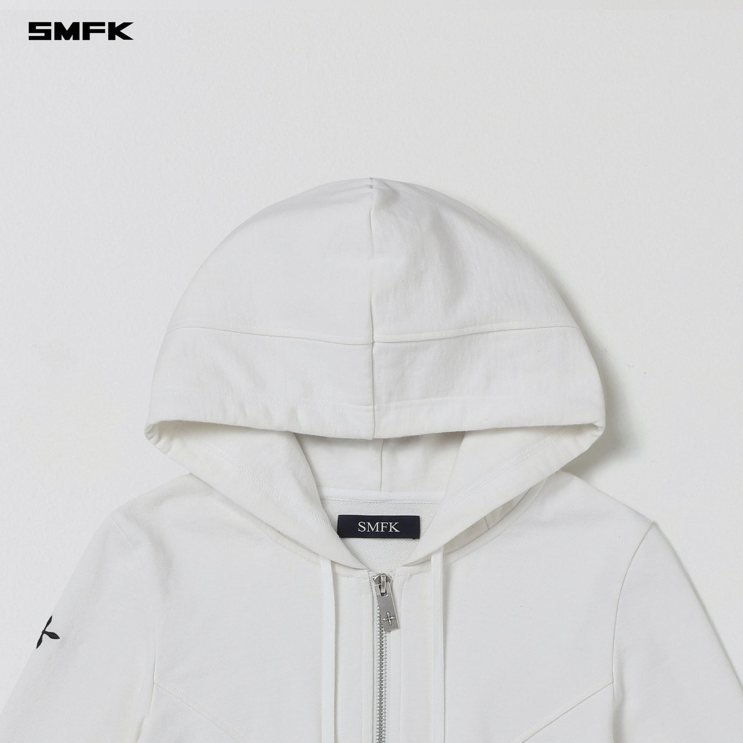 SMFK Permanent Prism Slim Hoodie Cotton Wool Silk Cloud White