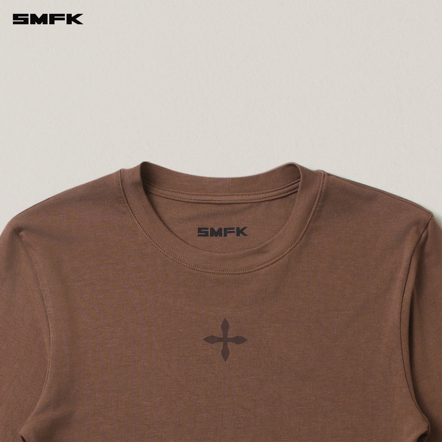 SMFK Compass Original Badge Slim-Fit Sports Pullover Wild Horse Brown