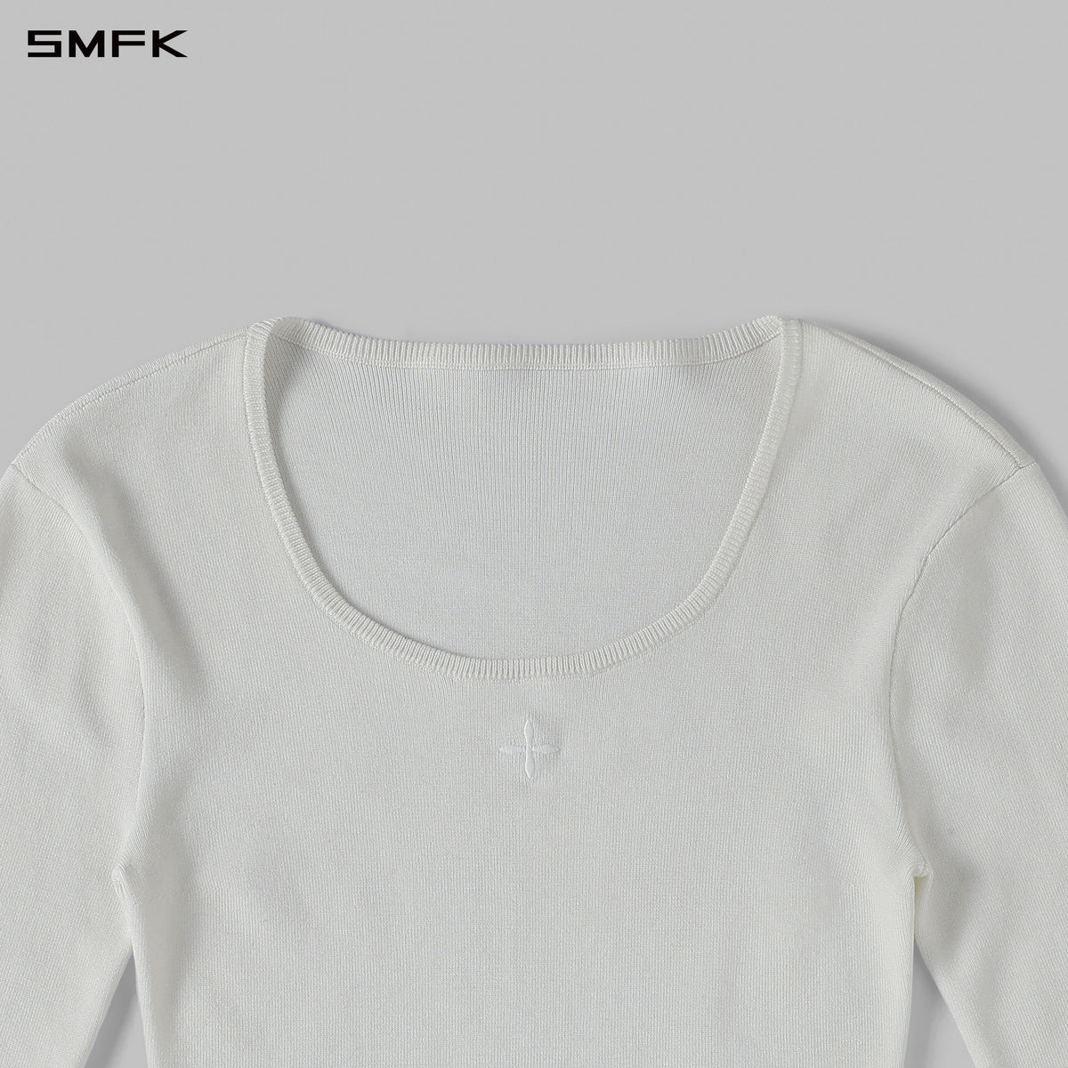 SMFK Myth Siren Evening Short Knit Pullover Tencel+Silk Cloud White