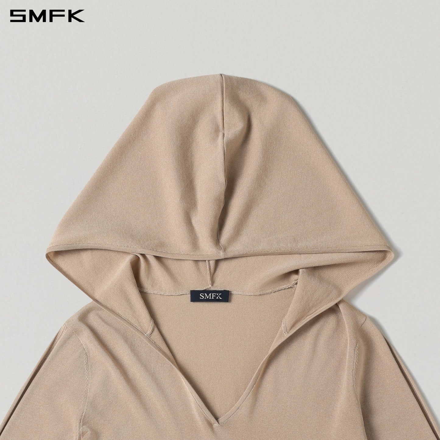 SMFK Myth Siren Rove Slim Knit Hoodie Acetate+Cotton Fresh Skin