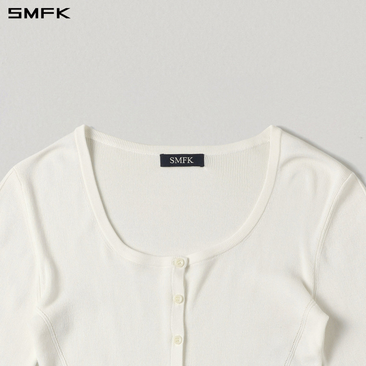 SMFK Myth Seer Slim Knit Cardigan Tencel+Silk Cloud White