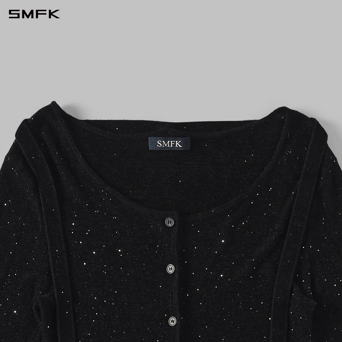 SMFK Myth Aeolus Cloak Knit Cardigan Starry Velvet Galaxy Black