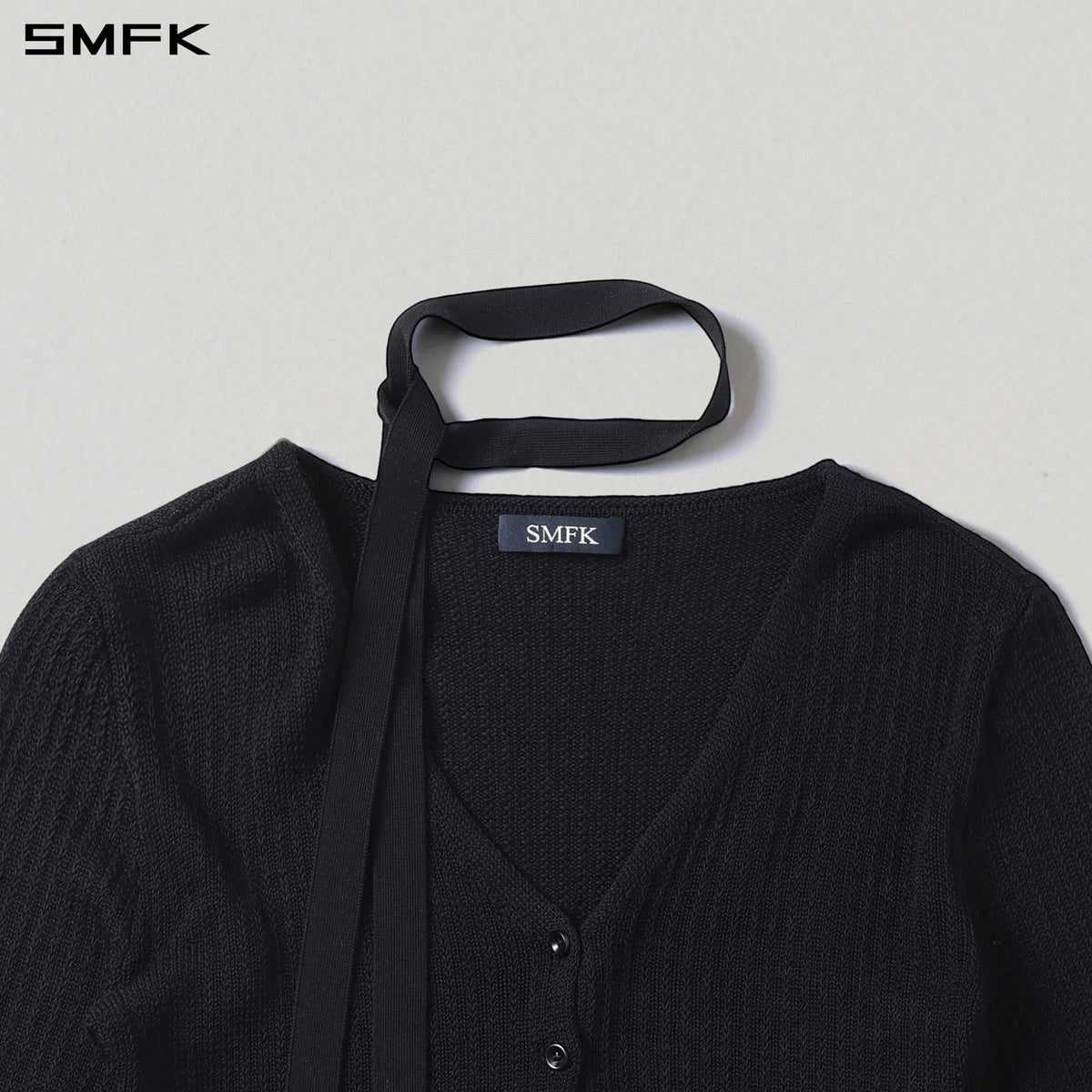 SMFK Myth Siren Short Knit Cardigan Tencel+Silk Wild Black