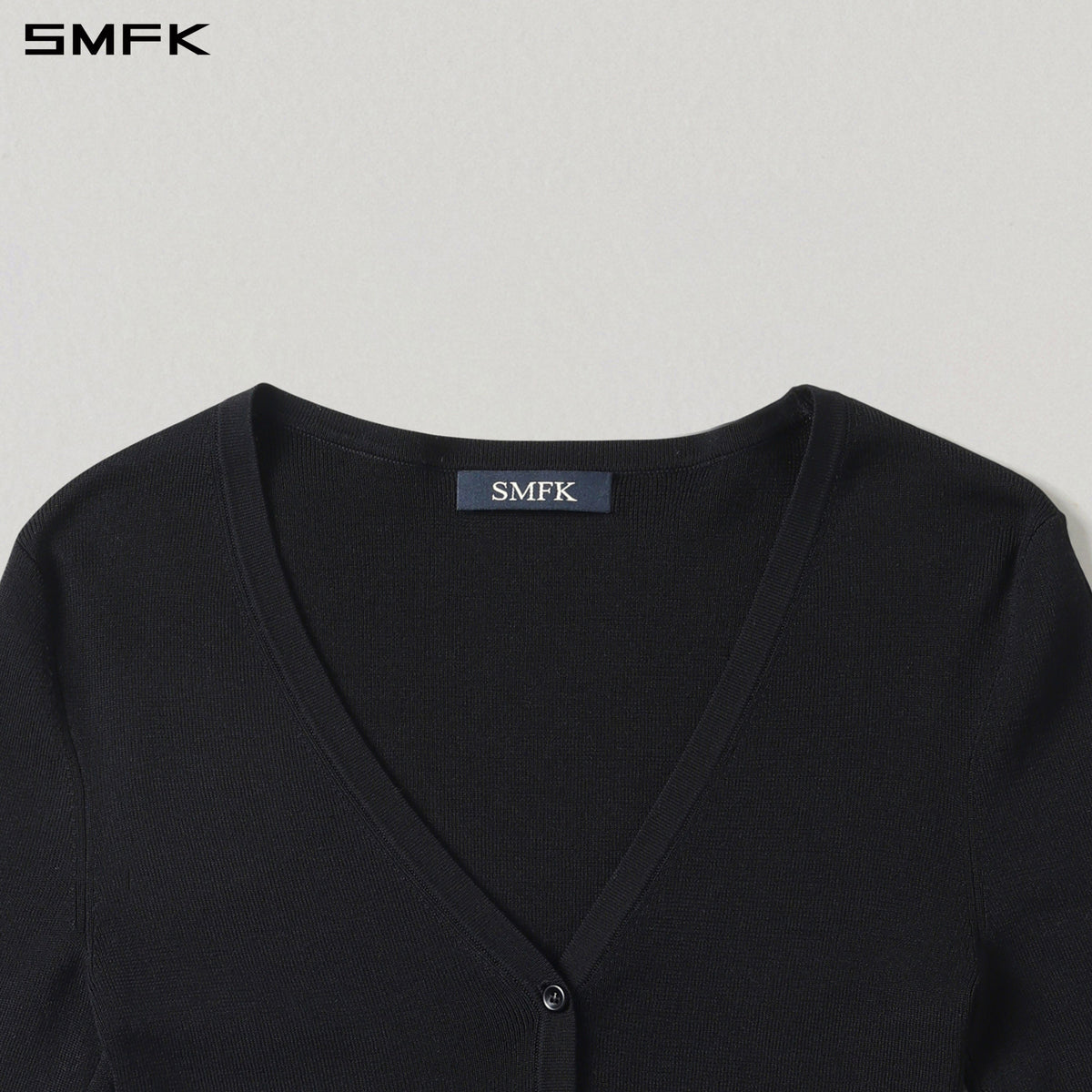 SMFK Myth Siren Evening Slim Knit Cardigan Tencel+Silk Wild Black