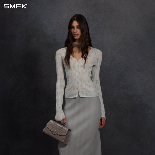 SMFK Myth Siren Evening Knit Cardigan Metallic Yarn Aurora Sliver