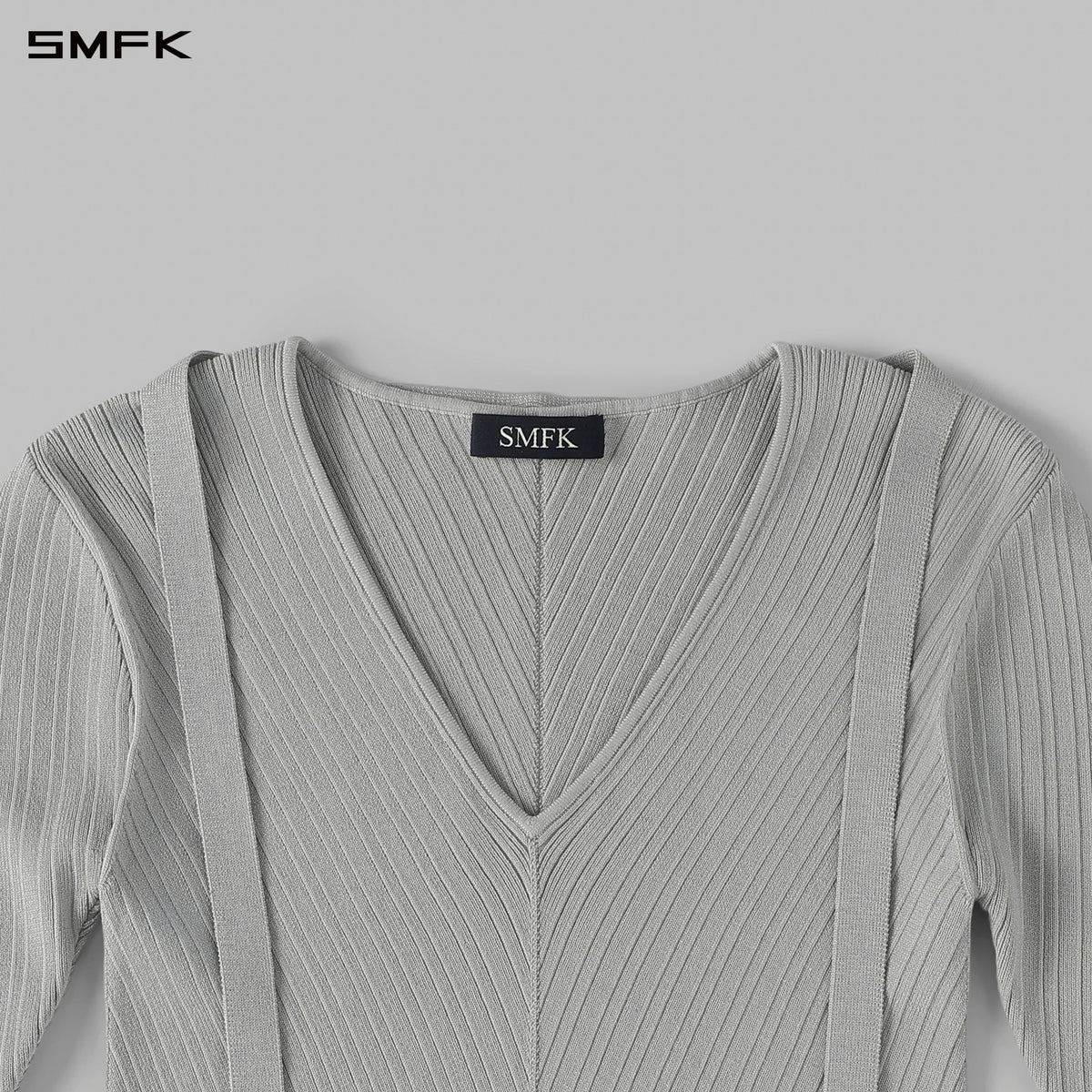 SMFK Myth Aeolus Symmetry Evening Knit Pullover Lenzing Tencel+Silk Glacier Grey