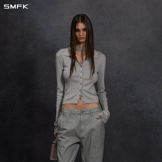 SMFK Myth Siren Evening Slim Knit Shirt Lenzing Tencel+Silk+Cotton Glacier Grey