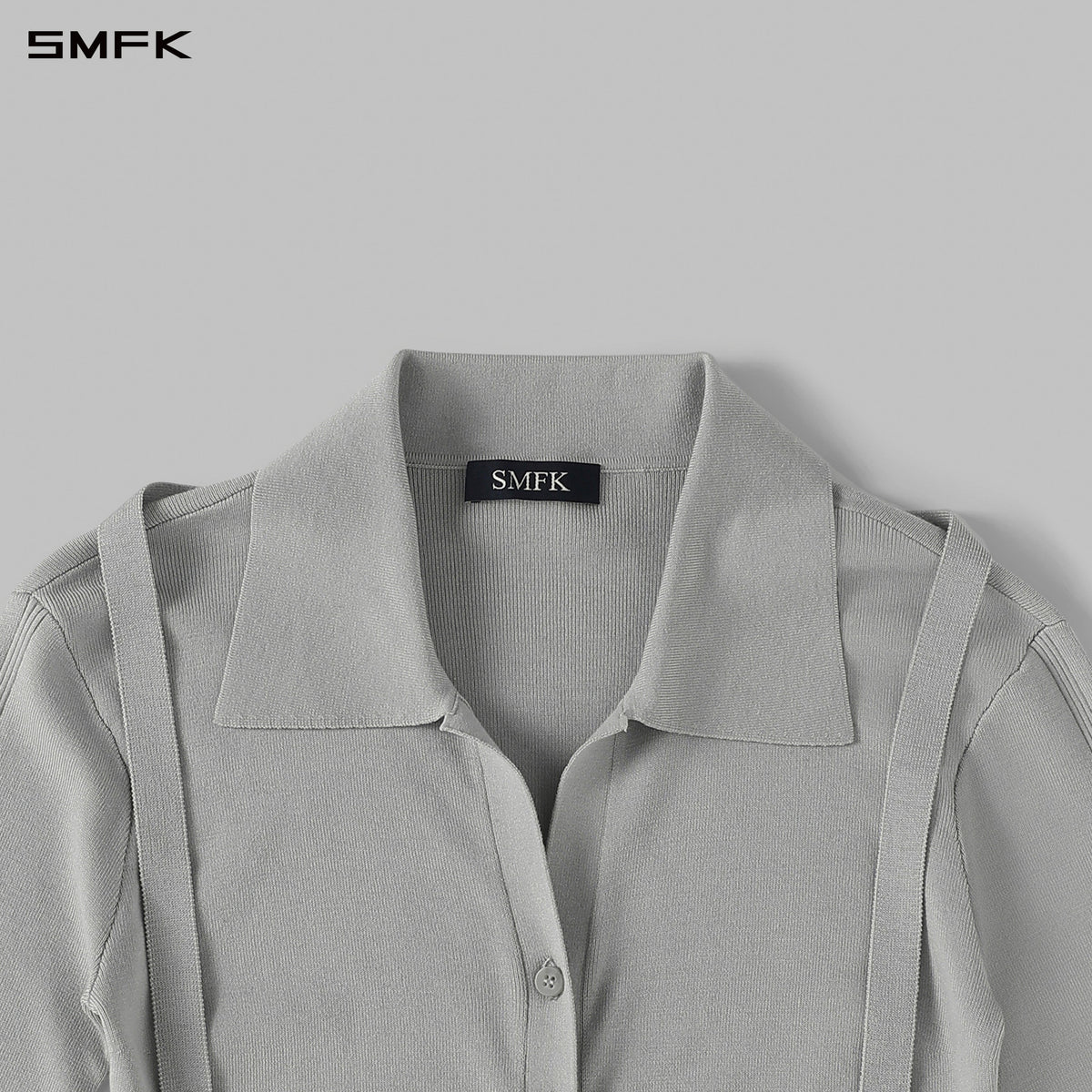 SMFK Myth Siren Evening Slim Knit Shirt Lenzing Tencel+Silk+Cotton Glacier Grey