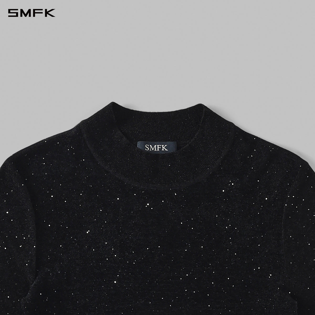 SMFK Myth Siren Galaxy Stylist Slim Knit Pullover Starry Velvet Galaxy Black