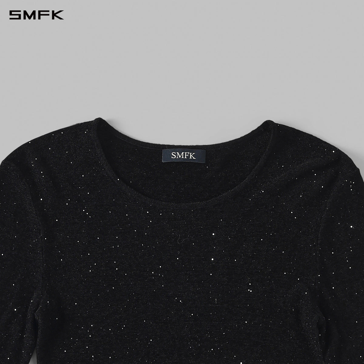 SMFK Myth Siren Galaxy Stylist Slim Knit Pullover Starry Velvet Galaxy Black