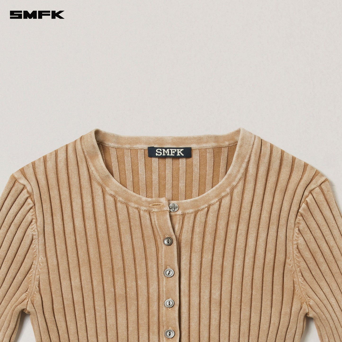 SMFK Vintage-Savage Knit Cardigan/Stone Wash Vanish Sand