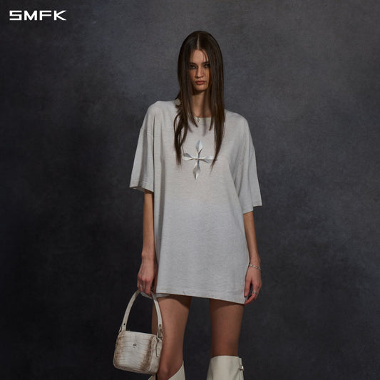 SMFK Vintage Guernica Compass Loose Tee/U White Grey