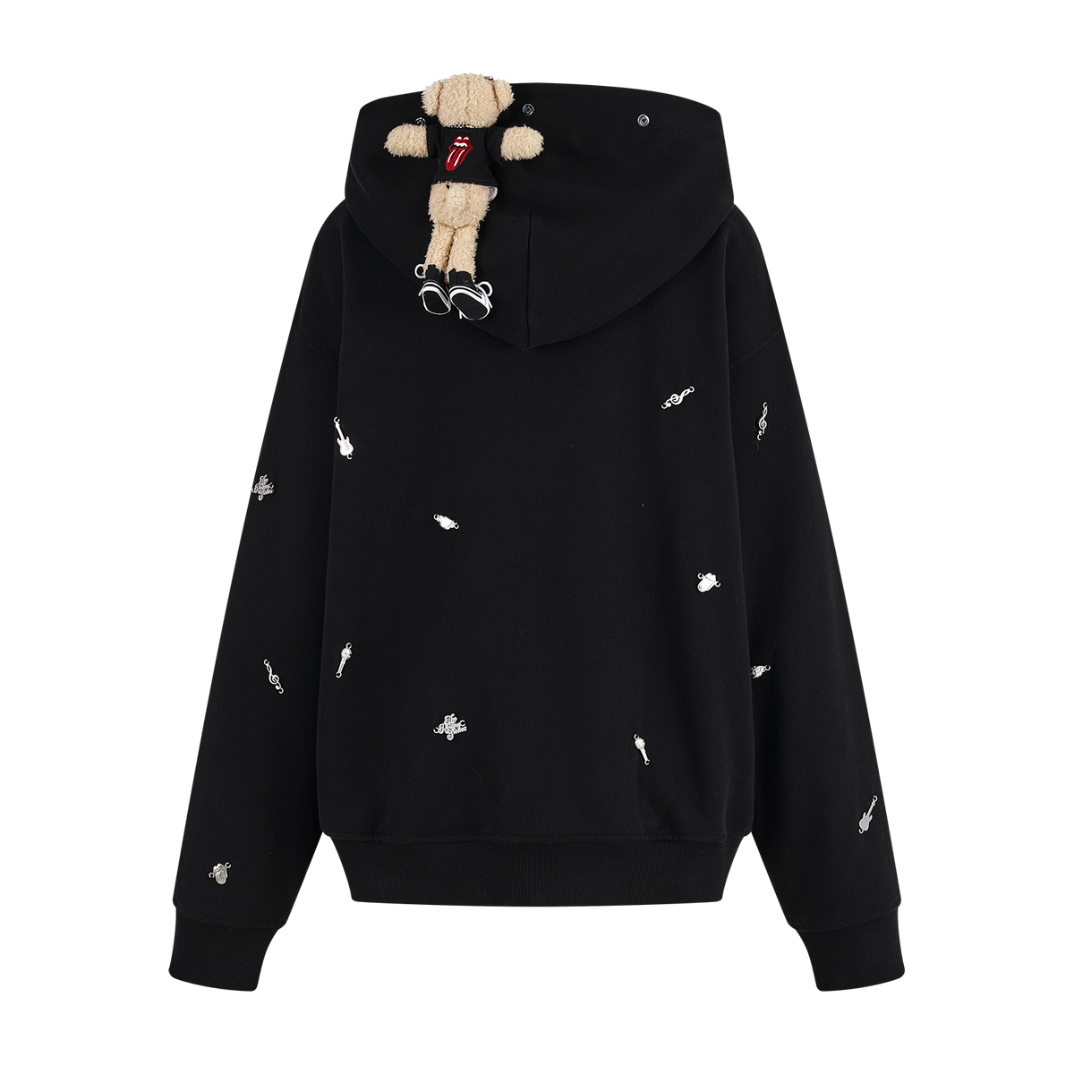 13DE MARZO Rolling Stones Bear Zip Hoodie Black