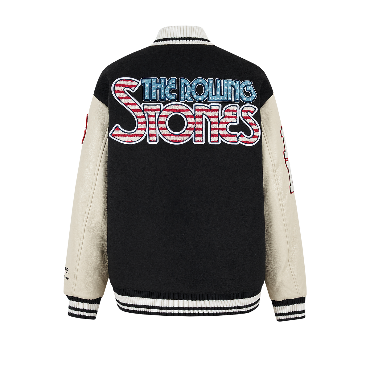 13DE MARZO Rolling Stones Baseball Padded Jacket Black