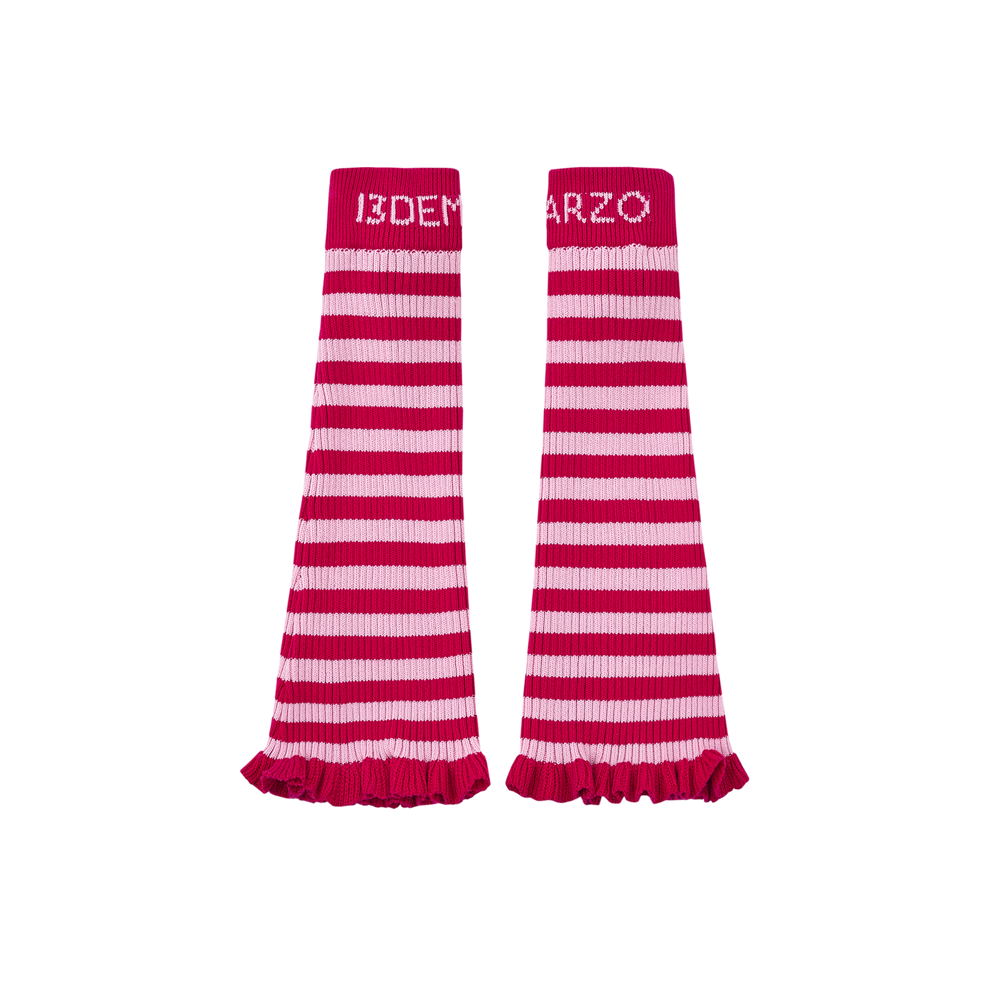 13DE MARZO Bear Rainbow Leg Warmer Rose Red