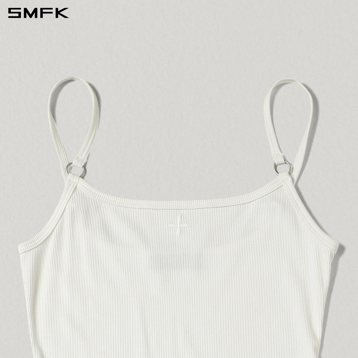 SMFK Vintage Nomadic Silk Asymmetry Camisole Dress Silk+Cotton Cloud White