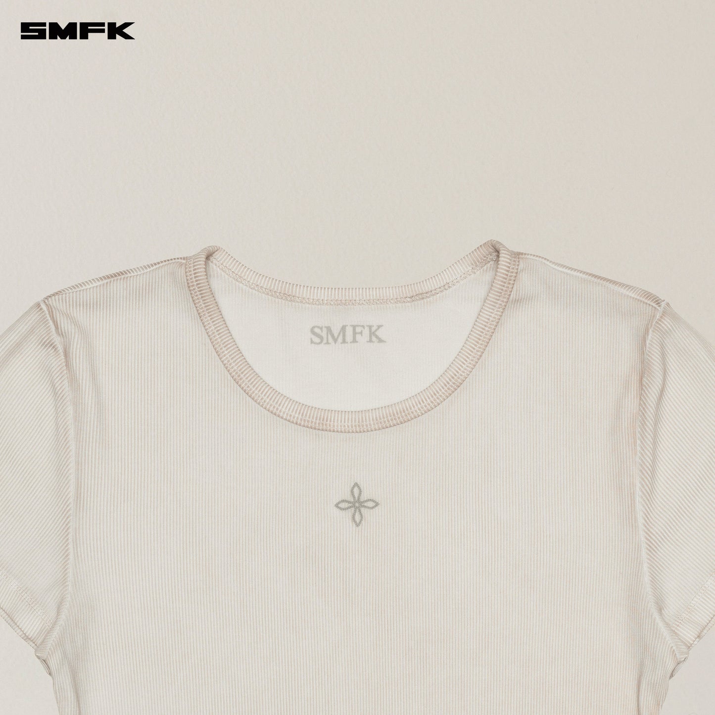 SMFK VINTAGE STORM Fade Dye Silk Sports Tee White Mist