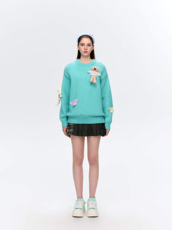 13DE MARZO Wearable Bear Sweater Green