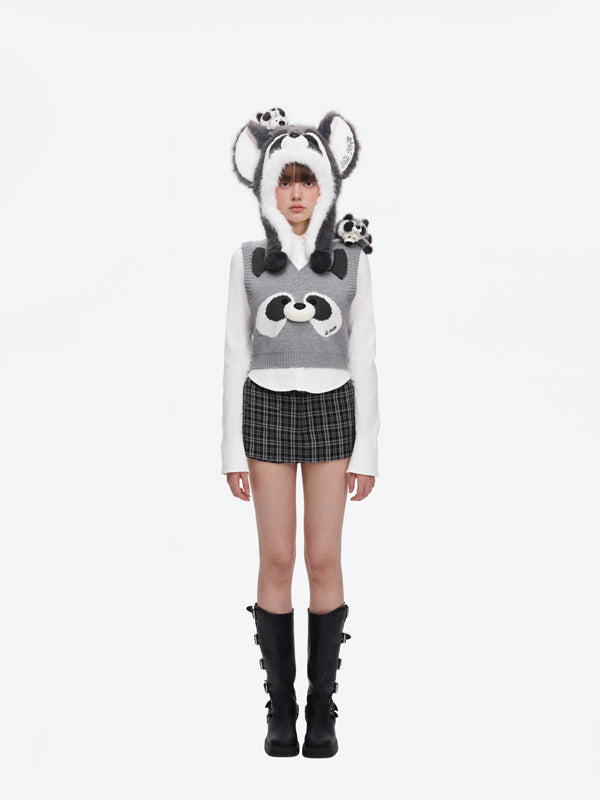 13DE MARZO Raccoon Bear Hat Grey