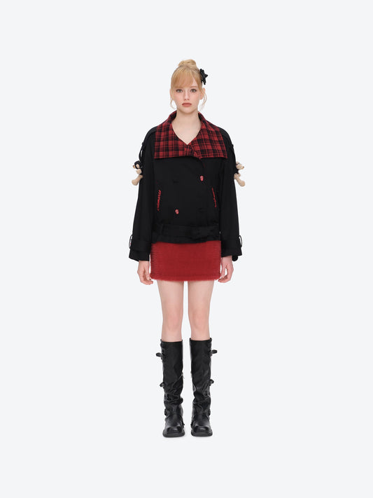 13DE MARZO Rolling Stones Tongue Coat Black
