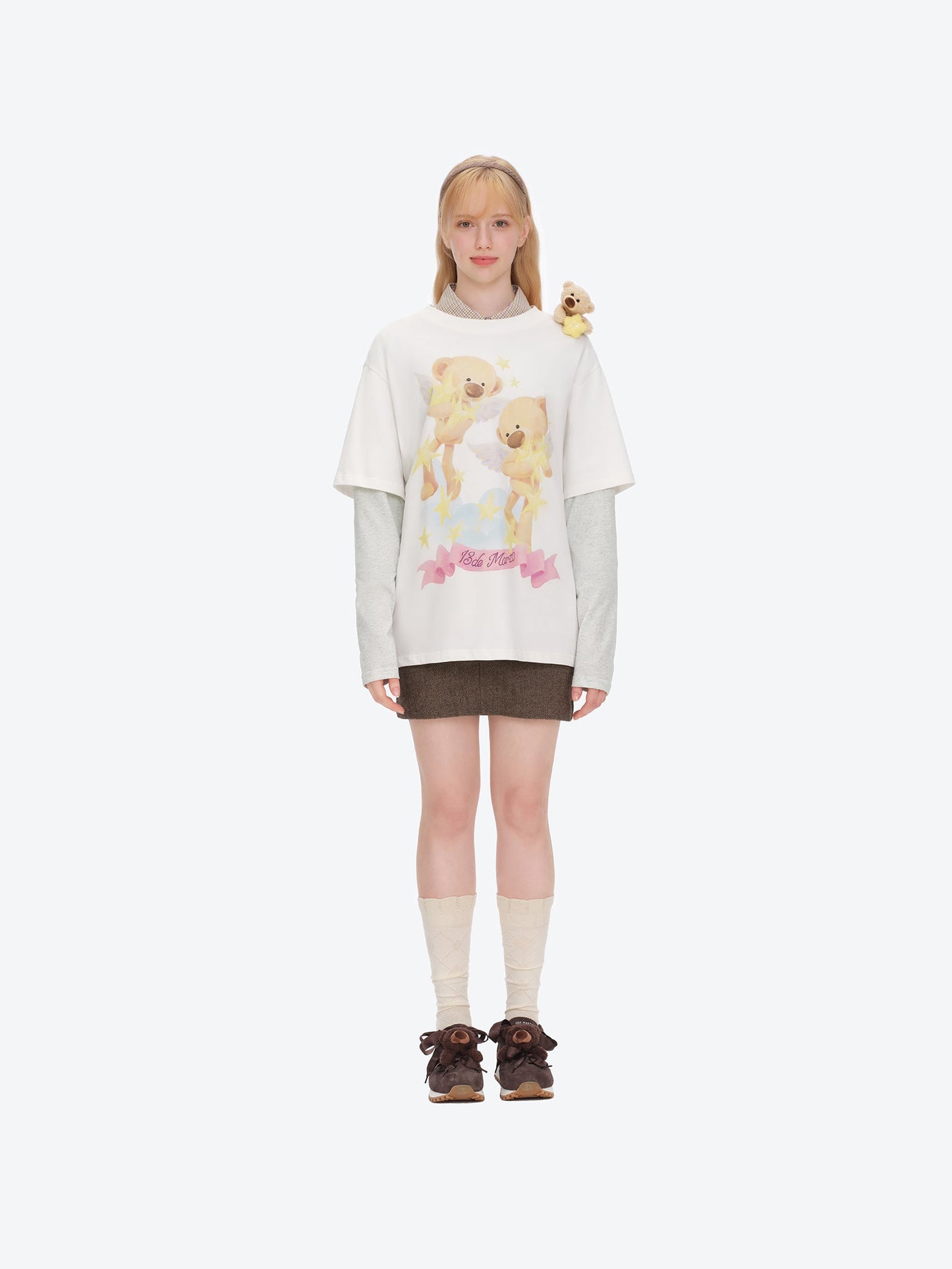 13DE MARZO Luminous Bear Sketch T-shirt White