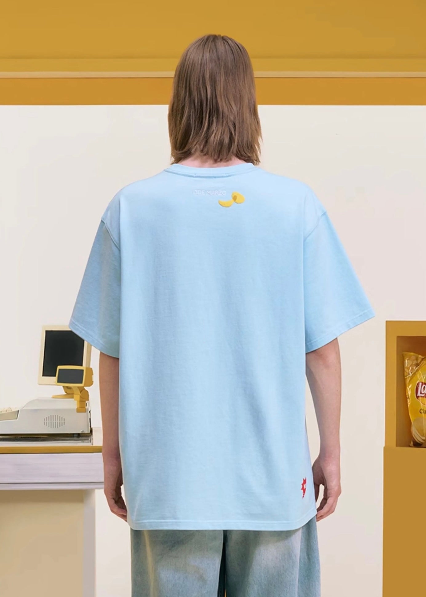 13DE MARZO X Lay's Crayon Drawing T-Shirt Blue