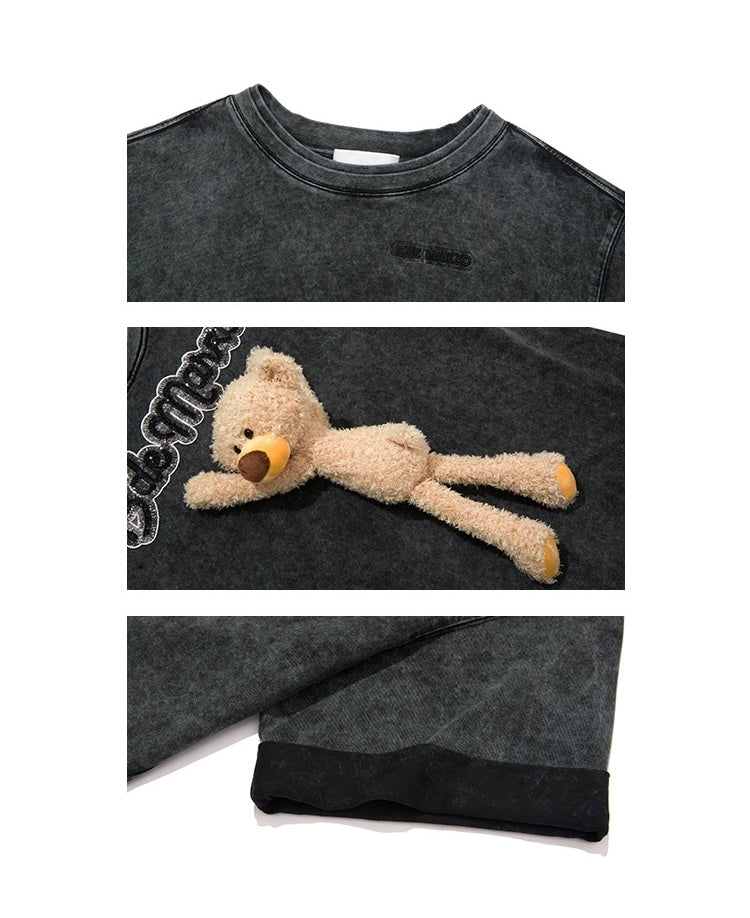 13DE MARZO Washed Sequins Logo T-Shirt Black