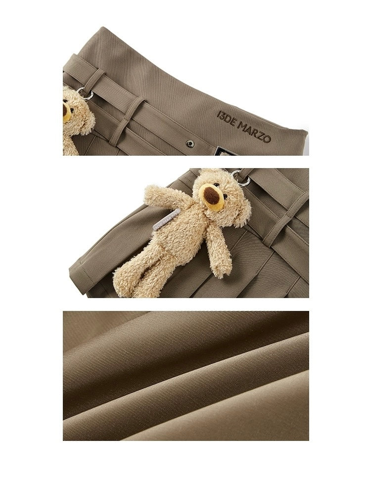 13DE MARZO Doozoo Belt Skirt Brown