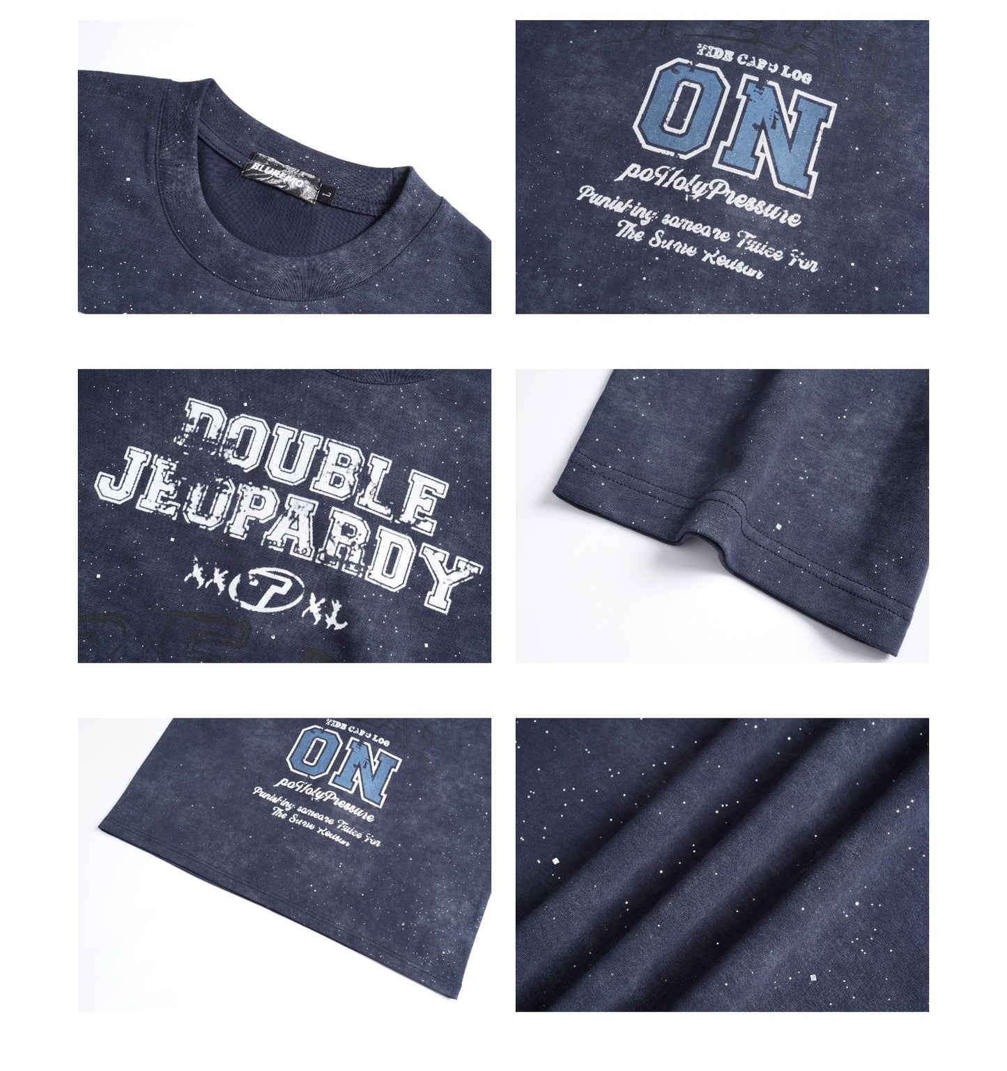 BLUREMO Retro English Letter Print Casual T-Shirt